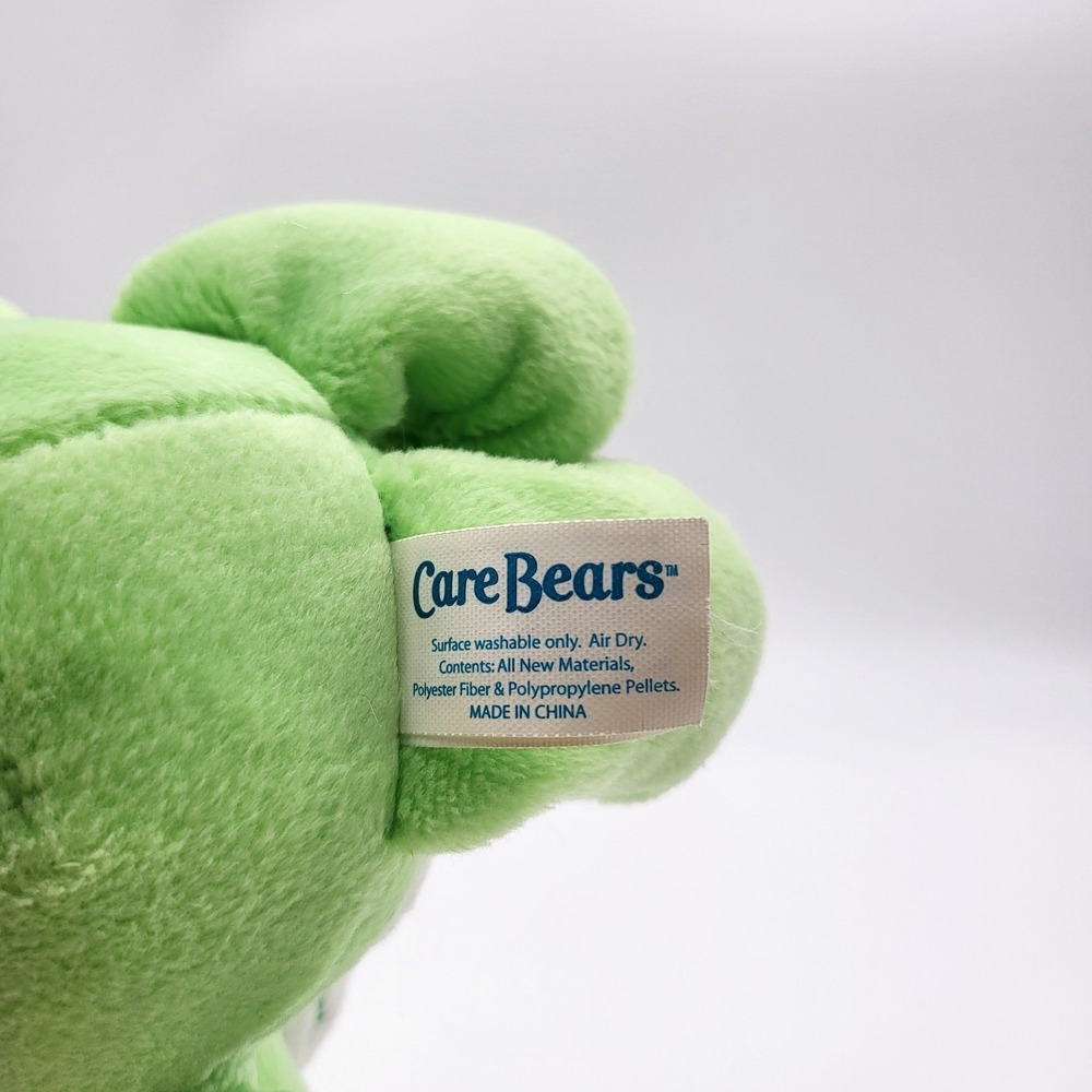 Vintage Care Bears Y2k Good Luck Bear Plush Green 8" Shamrock Clover - Picture 8 of 9